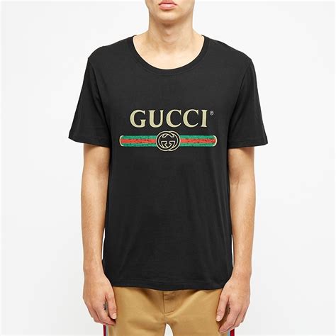 gucci black t shirt fake|vintage Gucci logo t shirt.